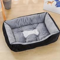 Warm Bone Pet Dog Bed Warm House Square Nest Washable House Pet Kennel For Small Medium Dogs Cats Puppy Dog Baskets S gray