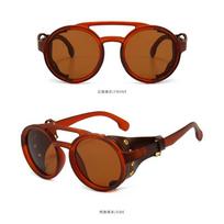 Vintage Retro Round Sunglasses for Mens Womens Cyber Punk Glasses Gothic Steampunk Sunglasses