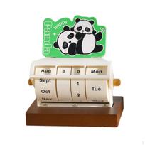 Panda tema besisukantis stalo kalendorius, skirtas naudoti namuose ir biure žalia
