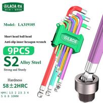 LAOA Inner Hex Wrench Set 9PCS Colorful Ball-head Torx-head Hexagonal Combination Screwdriver