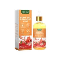 OUHOE Strawberry Body Oil Lighten Spots Diffuser Aroma Hydrating Whitening Moisturizing Relaxing Massage Natural Essential Oil 100ml boxed orange