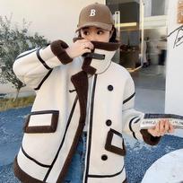 Women's Fur One-piece Lambswool Coat for Women In Autumn and Winter Thickened and Warm for Small People Suede Plush Big Clothes S black