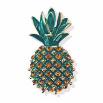 Retro Brooch South East Asia Style Rhinestone Dripping Oil Popular Pineapple Pineapple Retro Corsage blue
