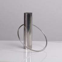 Model Room Modern Light Luxury Metal Creative Ring Test Tube Flower Device Soft Decoration Model Room Living Room Dining Table with Dried Flowers gray
