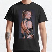 Plus Size S-3XL Cyborg Girl Printed T-shirt Men's Tops Fashion Clothes Tees S juoda