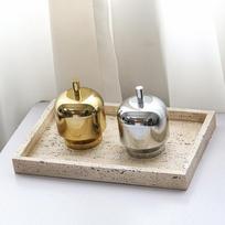 Wabi-sabi Style Imitation Travertine Decorative Tray Storage Tray Home Rectangular Storage Tray Model Room Exhibition Hall Soft Decorations gray