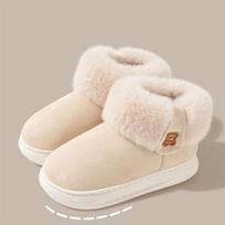 Women's Winter Snow Boots Faux Fur Lined Booties Comfortable Indoor Outdoor House Shoes Non-Slip Faux Suede Warm Ankle Boots 40-41 balta