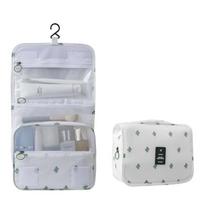 Travel Makeup Bag High Capacity Toiletries Storage Pouch Travel Make Up Organizer Waterproof Beauty Bag Bathroom Wash Bag Hand-held Hook Makeup Bag smėlis