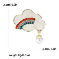 Creative Alloy Rhinestone Rainbow Cloud Brooch Fashion Cute Ladies Suit Cardigan Corsage Accessories Pin white