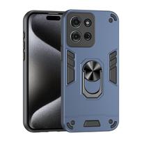KEYSION Shockproof Case for Motorola Edge 50 Pro 5G 50 Neo Silicone+PC Camera Protection Ring Stand Phone Cover for MOTO G75 5G for MOTO G75 5G mėlyna