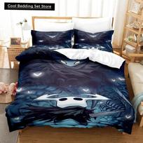 Anime Game Hollow Knight Bedding Set Duvet Cover Bed Set Quilt Cover Pillowcase Comforter king Queen Size Boys Adult Bedding Set EU single(135x200cm) black