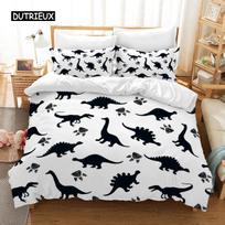 Dinosaur Duvet Cover Black Evolution Extinction Predator Animals Bedding Set Full Double Queen King Size Polyester Qulit Cover EU single(135x200cm)