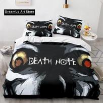 3D Print Anime Death Note Bedding Set Single Twin Full Queen King Size Bed Set Adult Kids Bedroom Duvet cover Sets Home Textiles EU Single 90x200cm gray