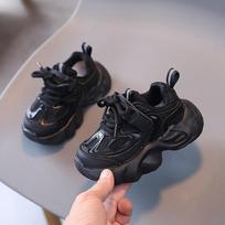 Children Tennis Shoes 2024 Spring Autumn Sports Shoes for Toddlers Girls Fashion Breathable Kids School Causal Sneakers Non-slip 21 juoda