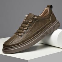 2024 New Spring Men's Sneakers Designer Replica Breathable Shoes Round Toe Light Board Trendy All-match Sports and Leisure Shoes 37 chaki