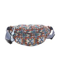 Women's canvas crossbody bag  multifunctional Fanny Pack  chest bags  waist bags  large capacity  grid pattern  fashion beige