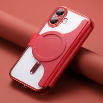 Suitable for IPhone16 Mobile Phone Case, Magnetic Surface Cover, Bracket, Card Insert with Lens Film, Apple 15 Pro Protective Case. iPhone 12 sidabras