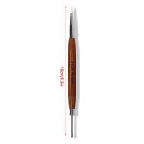 Wood Double Headed Nail Art Silicone Brush Carving Flower Painting Pen Diy Manicure Tools Stainless Steel Glue Mixed Pen 1Pcs