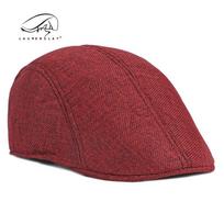 Hat Men'S Simple Light Plate Imitation Hemp Beret British Retro Summer Breathable Duck Tongue Forward Hat In The Elderly Hat M（56-58cm） raudona