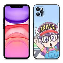 Dr Slump Arale Anime telefono dėklas Apple iPhone 12 13 Mini 11 14 15 Pro Max 7 8 Plus X XR XS SE 2020 2022 Juodas silikoninis dėklas iPhone 15 Pro