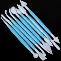 8Pcs/Set  Manual Fondant Cake Carving Knife Kits Baking Decorating Tools Decoration Modelling DIY To ARI mėlyna