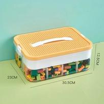 Large Particle Lego Storage Box for Children Toy Sorting Storage Box Household Toy Part Building Block Sorting and Sorting Box beige