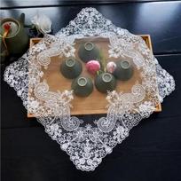Luxury European embroidery square table mat rice cooker Air fryer oven cover Bedroom lamp furniture Dustproof Christmas decor W298WW-Price of 1 tablet gray