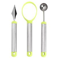 3pcs Multi Function Fruit Carving Device Watermelon Scoop Melon Digger Fruit Pulp Core Removal