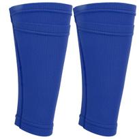 1 Pair Soccer Shin Guard Socks Double Layer Shin Pad Sleeves for Football Training BlueYouth / M blue