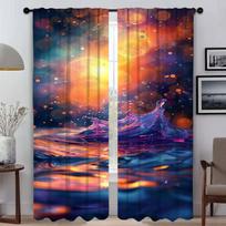 Partition Dream Dopamine Color Elegant Room Curtains for Living Room Window Curtain Home Interior Curtains 2 Pieces Shades Child W50xH70cmx2pcs-CL brown