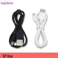 MP3 V3 T tipo mini 5P USB prailginimo ir 2A įkrovimo kabelis su trapeciniu prievadu 50CM, copper clad steel dual core juoda