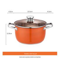 Sustorintas nerūdijančio plieno daugiafunkcis sriubos puodas indukcinėms viryklėms - Didelės talpos 24cm oranžinė
