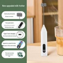 Electric Milk Frother and Stirring Rod for Coffee 3-Speed beige