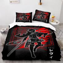 Anime Attack On Titan Patalynės Komplektas Viengulis Twin Pilnas Karalienės Karaliaus Dydis 2/3vnt Patalynės Komplektas Suaugusiems Vaikams Užvalkalas Ant Antklodės Rinkiniai Namų Tekstilė EU Twin 135x200cm gray