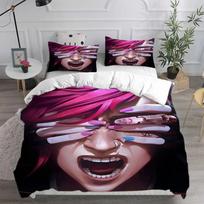 Arcane Season 3 Bedding Sets Bed Cover Comforter Duvet Cover Pillow Case 2-3 Pieces Sets Boys Adult Bedroom Decor EU single(135x200cm) white