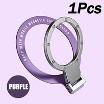 2 in 1 Magsafe Cell Phone Finger Ring Holder Folding 360° Rotation Desktop Stand for IPhone15 14 Xiaomi Samsung Universal violetinė