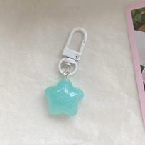 Jelly Pentagram Plastic Keychain Stars Pendant Keyring For Girls Backpack Charm Headphone Case Accessories Creative Couple Gifts