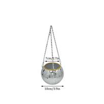 1PC Disco Ball Creative Round Flowerpot Hanging Basket Plastic Glass Mirror Plant Planting Pot Succulent Slivery gray