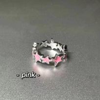 Xiaohongshu's Charming Dopamine Star Ring: Cute, Versatile, and Sweet Oil-Drop Design for Women. rožinė