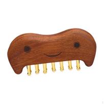 Handheld Wooden Massager Body Brush Tool Relieves Tense Abdominal Meridian Hair Comb pig brown
