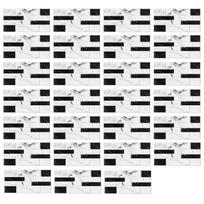 27PCS Kitchen Wallpaper Tile Self Adhesive PVC Wear Resistant White Black Faux Brick for Home