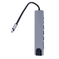 Type C Hub 8 Ports High Speed 4K UHD RJ45 Port Zinc Alloy Plug and Play Type C Docking Station for