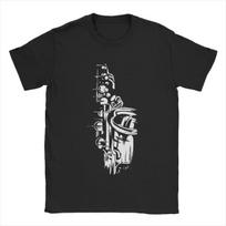 Humor Saxophone White T-Shirt for Men Crew Neck 100% Cotton T Shirt Short Sleeve Tees 4XL 5XL 6XL Tops S juoda