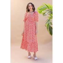 Women Casual A-line Top Tunic Regular Sleeves Crepe Solid Fit and Flare Dress VFE-5019 XS