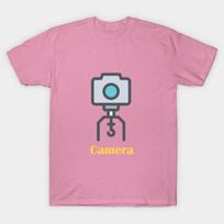 T Shirt Women Icon Action Camera Harajuku Print Kawaii Tshirt Summer Short Sleeve Female T-Shirt Top Tee S rožinė