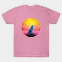 T Shirt Women Vintage Retro 1980S Wolf Harajuku Print Kawaii Tshirt Summer Short Sleeve Female T-Shirt Top Tee S rožinė