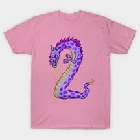 T Shirt Women Two Shaped Dragon Wolf Snake Thing Harajuku Print Kawaii Tshirt Summer Short Sleeve Female T-Shirt Top Tee S pink