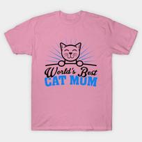 T Shirt Women Worlds Best Cat Mom Harajuku Print Kawaii Tshirt Summer Short Sleeve Female T-Shirt Top Tee S rožinė