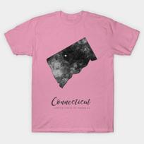 T Shirt Women Connecticut State Map Harajuku Print Kawaii Tshirt Summer Short Sleeve Female T-Shirt Top Tee S rožinė