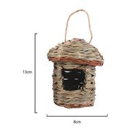 Rankų darbo austos pakabinamos dekoracijos paukščių lizdams Hibiscus žolės sodai Paukščių narvai Naminiai gyvūnai Sodininkystė Lauko dekoracijos black
